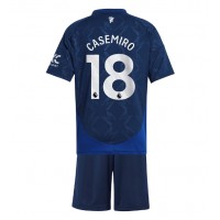 Manchester United Casemiro #18 Gostujuci Dres za djecu 2024-25 Kratak Rukav (+ Kratke hlače)